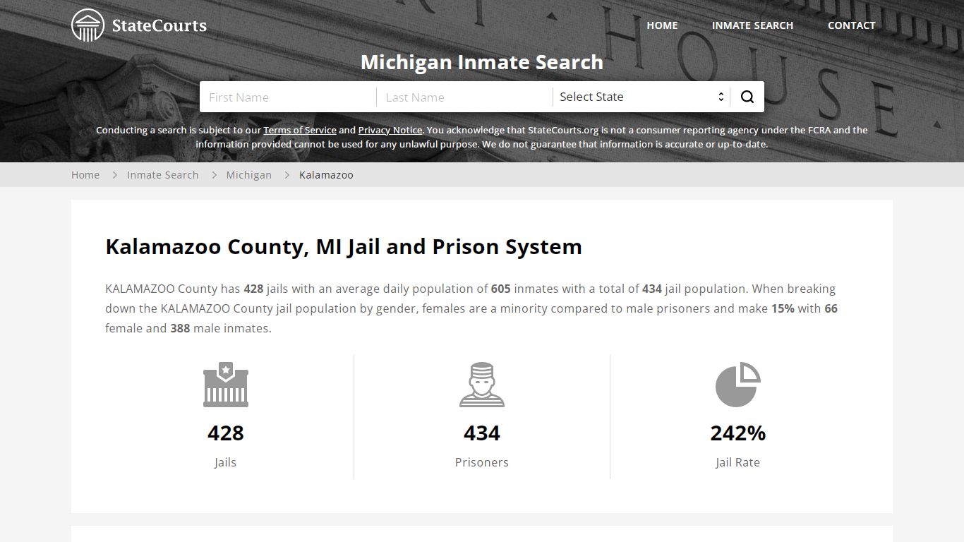 Kalamazoo County, MI Inmate Search - StateCourts